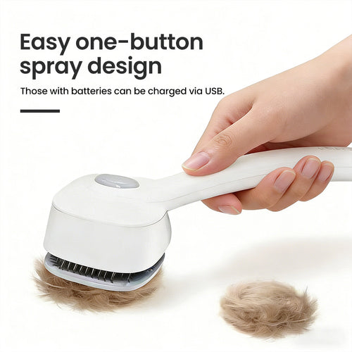 2-in-1 Pet Spray Grooming Brush for Cats & Dogs – Anti-Flyaway Hair Comb